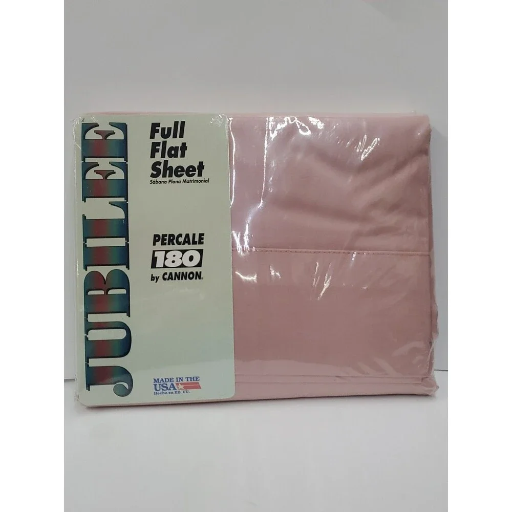 Jubilee Full‎ Flat Sheet - NOS/Percale 180 By Cannon/Made In USA/Bedding/Pink